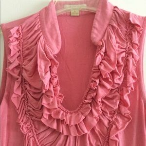 Pink sleeveless ruffle top